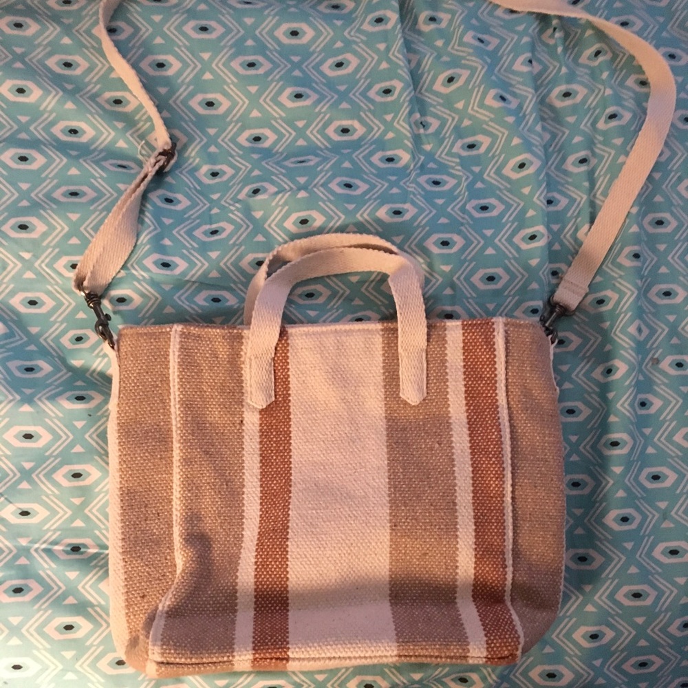 Light/Dark Tan Tote/Bag with zipper